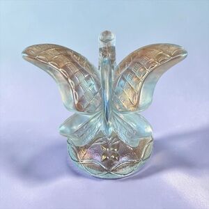 Vintage Fenton Art Glass "Butterfly on Branch" ring holder 1980s